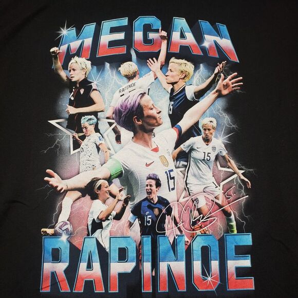 Megan Rapinoe Shirt Adult XL Black U.S. Soccer‎ Short Sleeve Tee - Picture 1 of 11